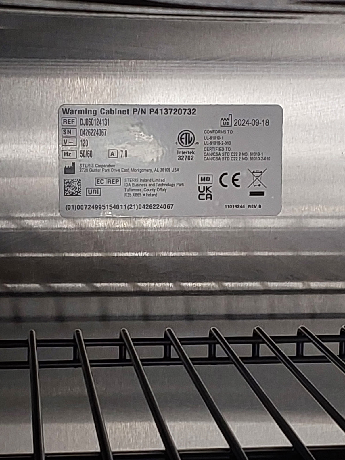 Steris Amsco Warming Cabinet P/N P413720732 Ref DJ060124131
