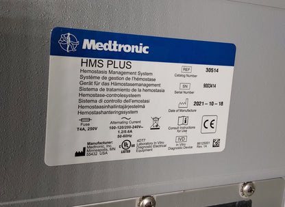 Medtronic HMS PLUS 30514 Hemostasis Management System