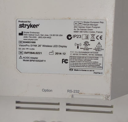Stryker VisionPro SYNK 26" Wireless LED Display