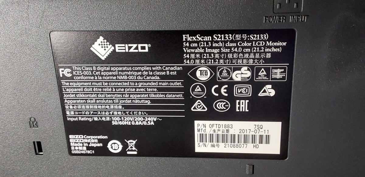 Eizo FlexScan S2133 Color LCD Monitor
