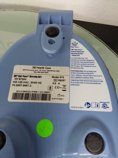 3M Health Care Bair Paws Patient Adjustable Warming System Model 875