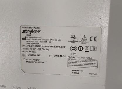 Stryker VisionPro 26" LED Display Monitor