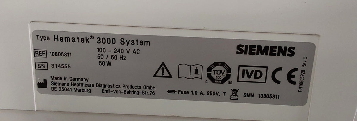 Siemens Hematek 3000 System