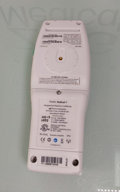 Masimo SET Rainbow Radical-7 Pulse CO-Oximeter