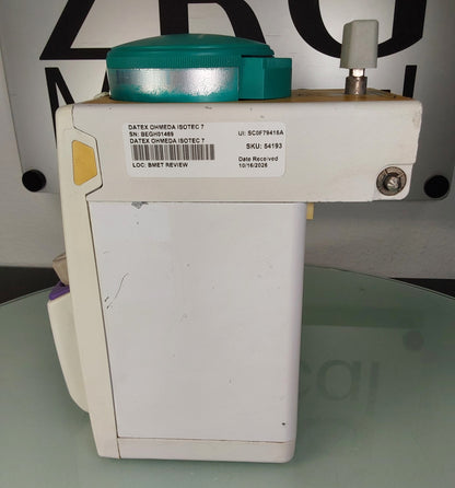 Datex-Ohmeda IsoTec 7 (Tec 7) Anesthetic Vaporizer