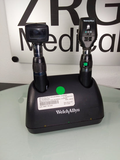 Welch Allyn 7114x Universal Charger w/ 11720 Ophthalmoscope & 25020A Otoscope