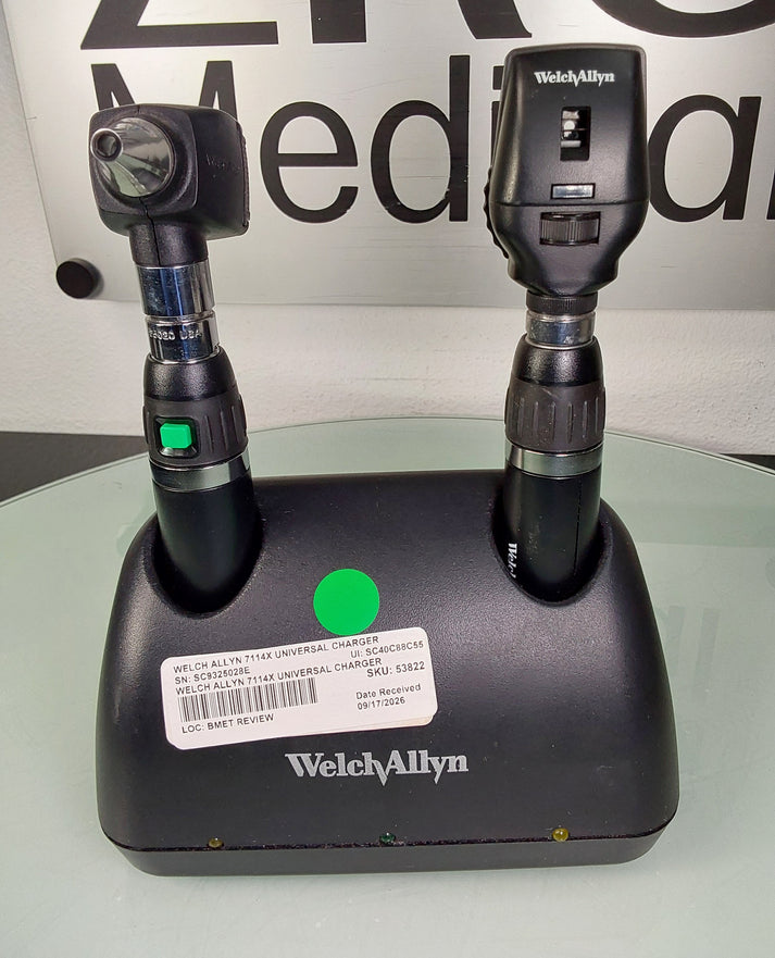 Welch Allyn 7114x Universal Charger w/ 11710 Ophthalmoscope & 25020 Ot ...