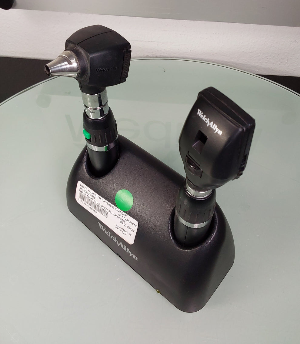 Welch Allyn 7114x Universal Charger w/ 11710 Ophthalmoscope & 25020 Ot ...