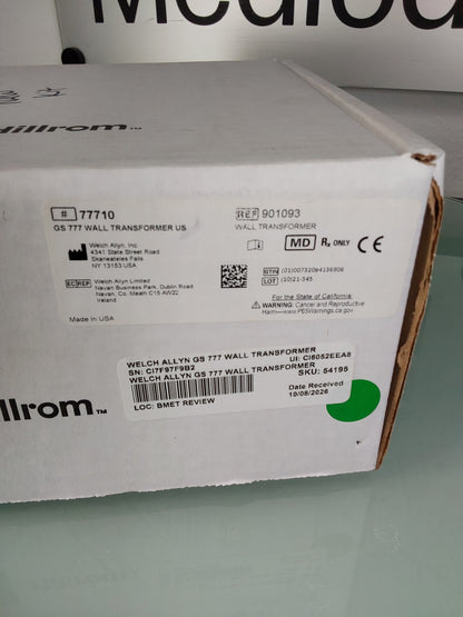 Welch Allyn GS 777 Wall Transformer US (NEW)