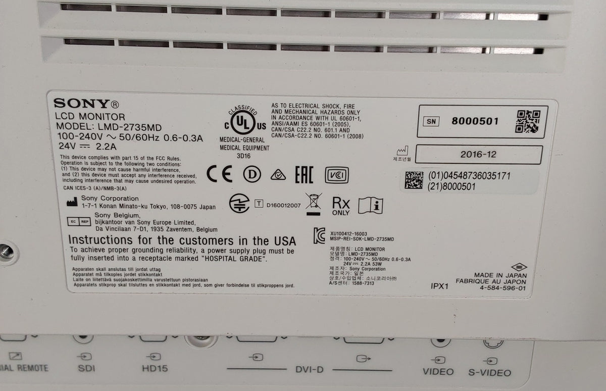 Sony LCD Monitor LMD-2735MD