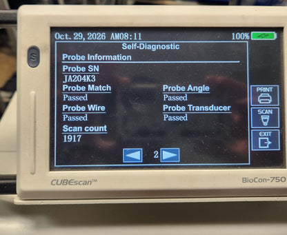 Medline CUBEscan BioCon-750 Bladder Scanner w/ BioCon-700 Transducer