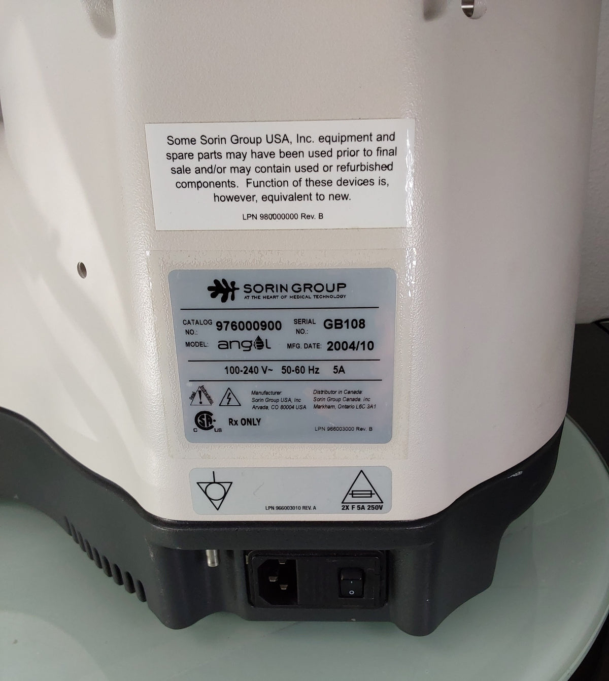 Sorin Group 976000900 Angel Whole Blood Separation System