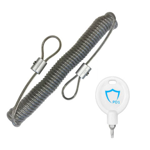 Accessible Coiled Security Tether 9' with key (single)